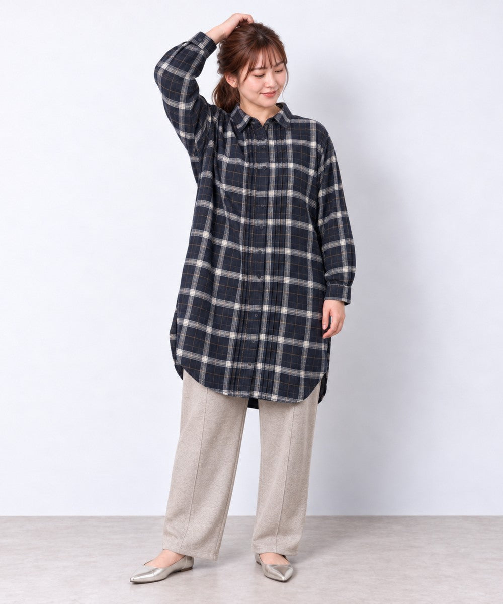 【sabstreet bis】【web限定】 アソートチェック起毛シャツチュニック【先行予約】