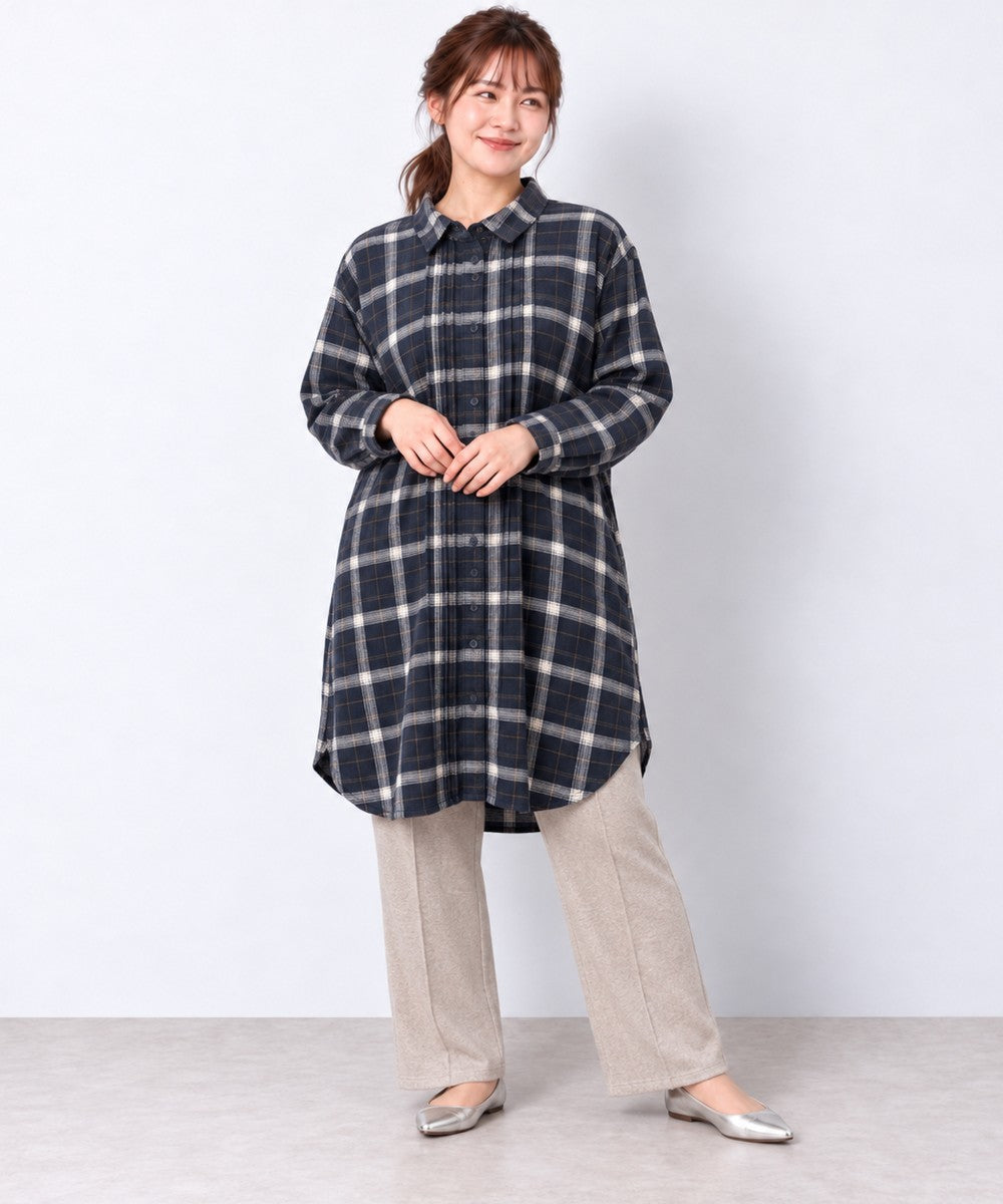 【sabstreet bis】【web限定】 アソートチェック起毛シャツチュニック【先行予約】