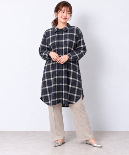 【sabstreet bis】【web限定】 アソートチェック起毛シャツチュニック【先行予約】