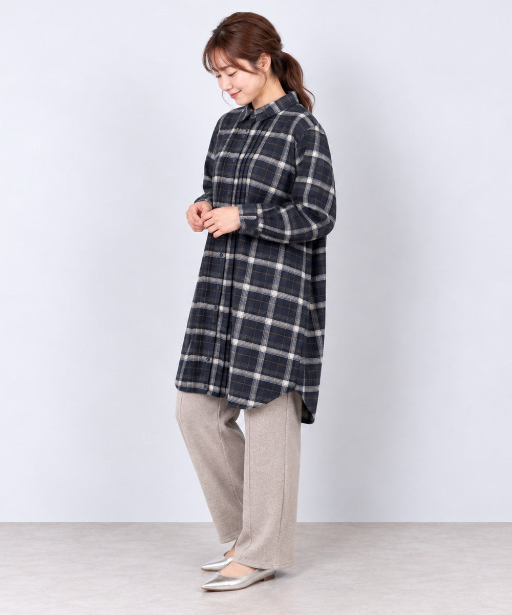【sabstreet bis】【web限定】 アソートチェック起毛シャツチュニック【先行予約】