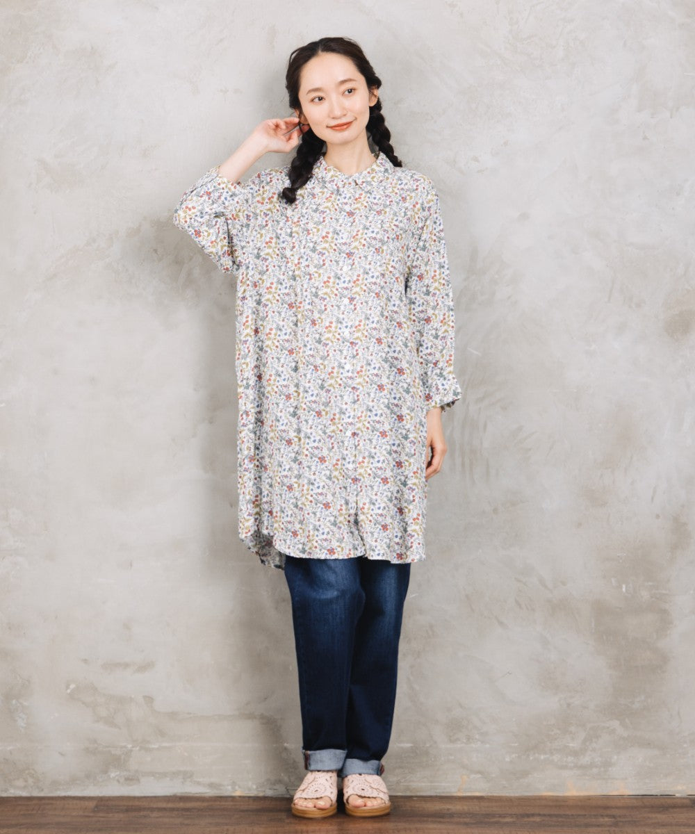 【sabstreet bis】【web限定】 アソートプリントピンタックシャツチュニック