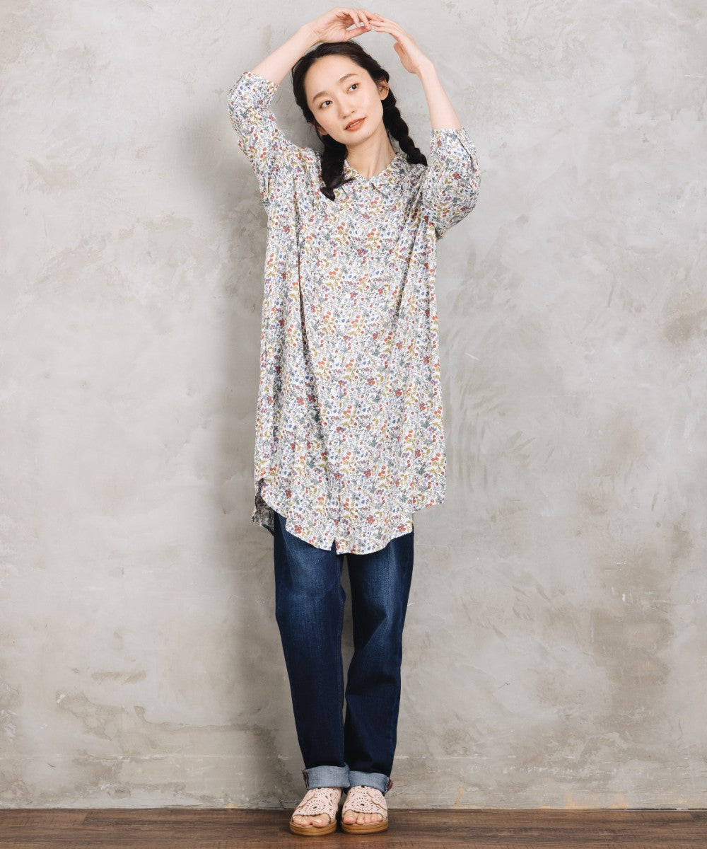 【sabstreet bis】【web限定】 アソートプリントピンタックシャツチュニック