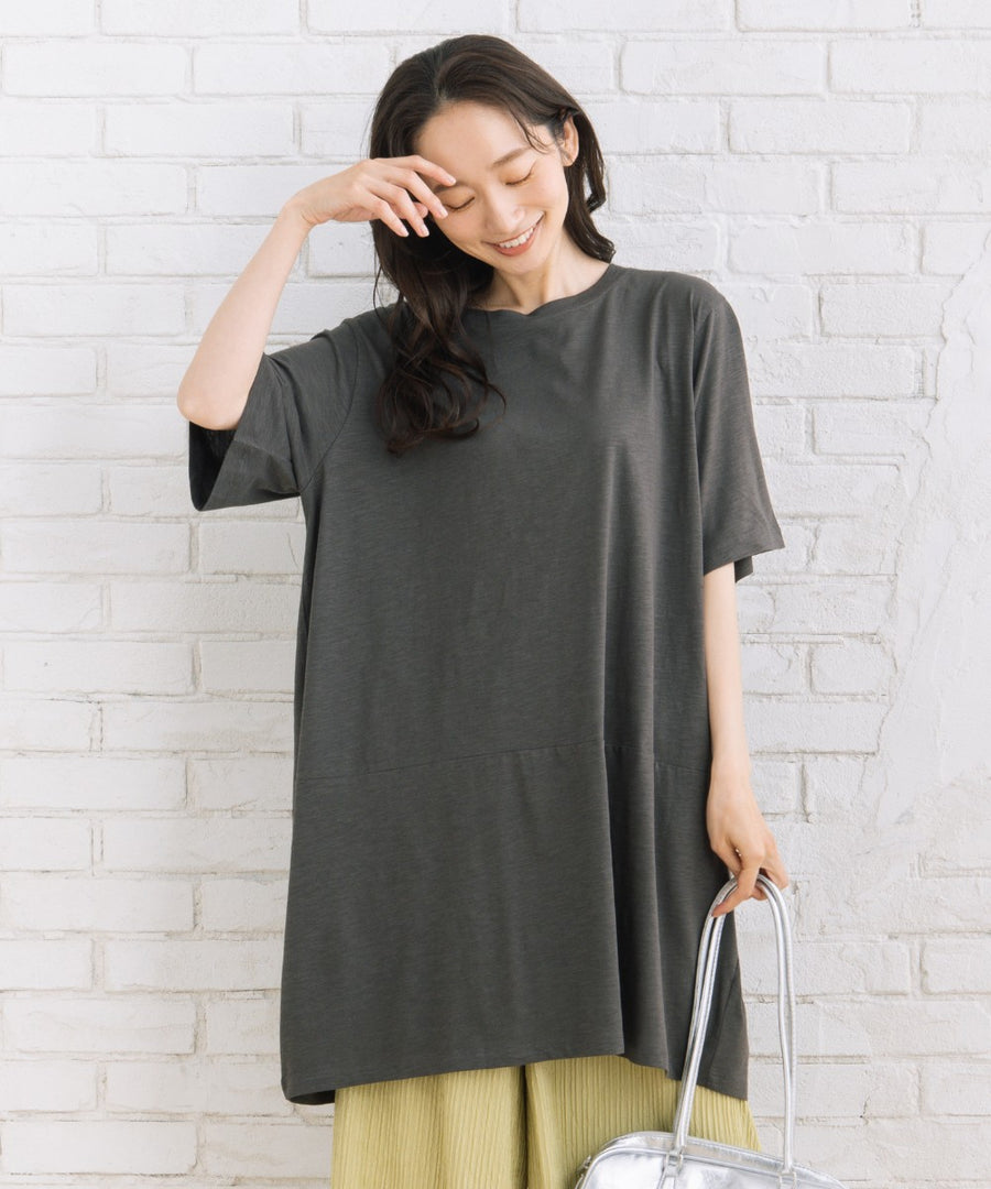 【sabstreet bis】【web限定】 (接触冷感)コットンスラブコクーンチュニック