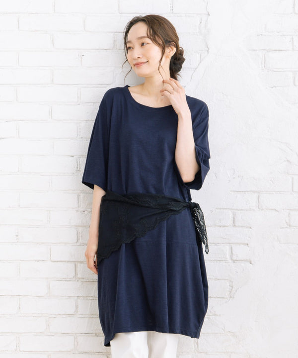 【sabstreet bis】【web限定】 (接触冷感)コットンスラブコクーンチュニック