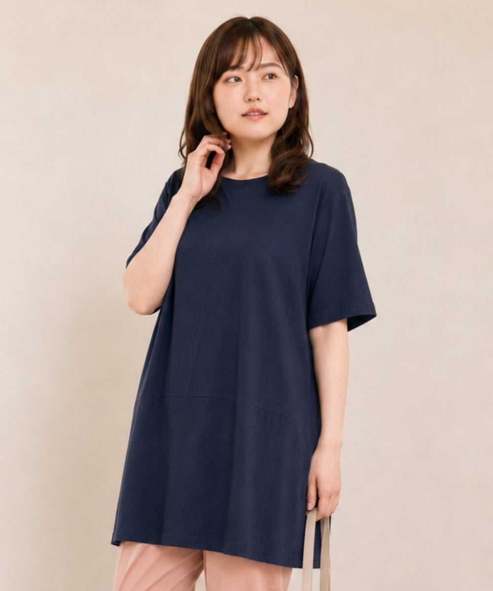 【sabstreet bis】【web限定】 (接触冷感)コットンスラブコクーンチュニック