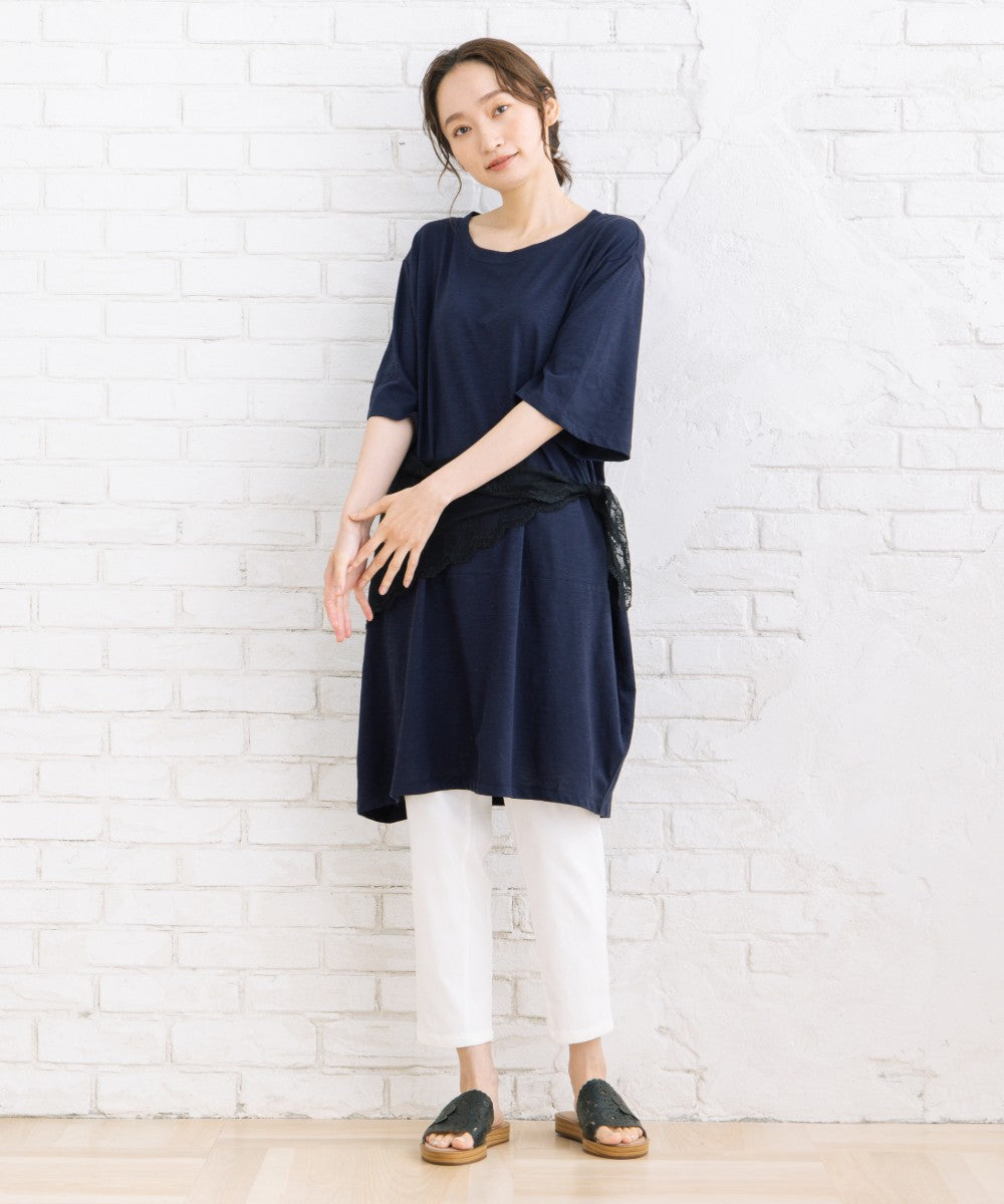【sabstreet bis】【web限定】 (接触冷感)コットンスラブコクーンチュニック