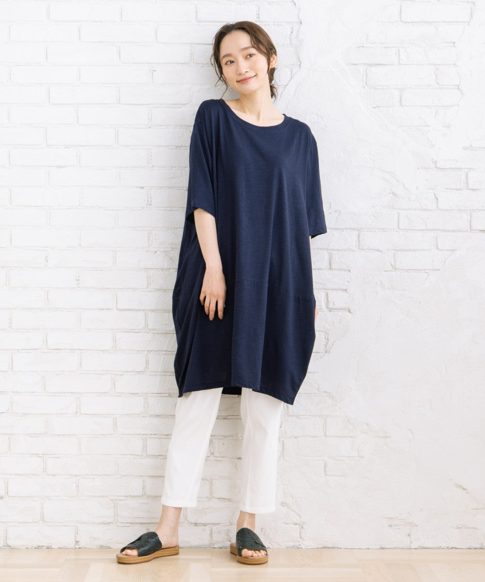 【sabstreet bis】【web限定】 (接触冷感)コットンスラブコクーンチュニック