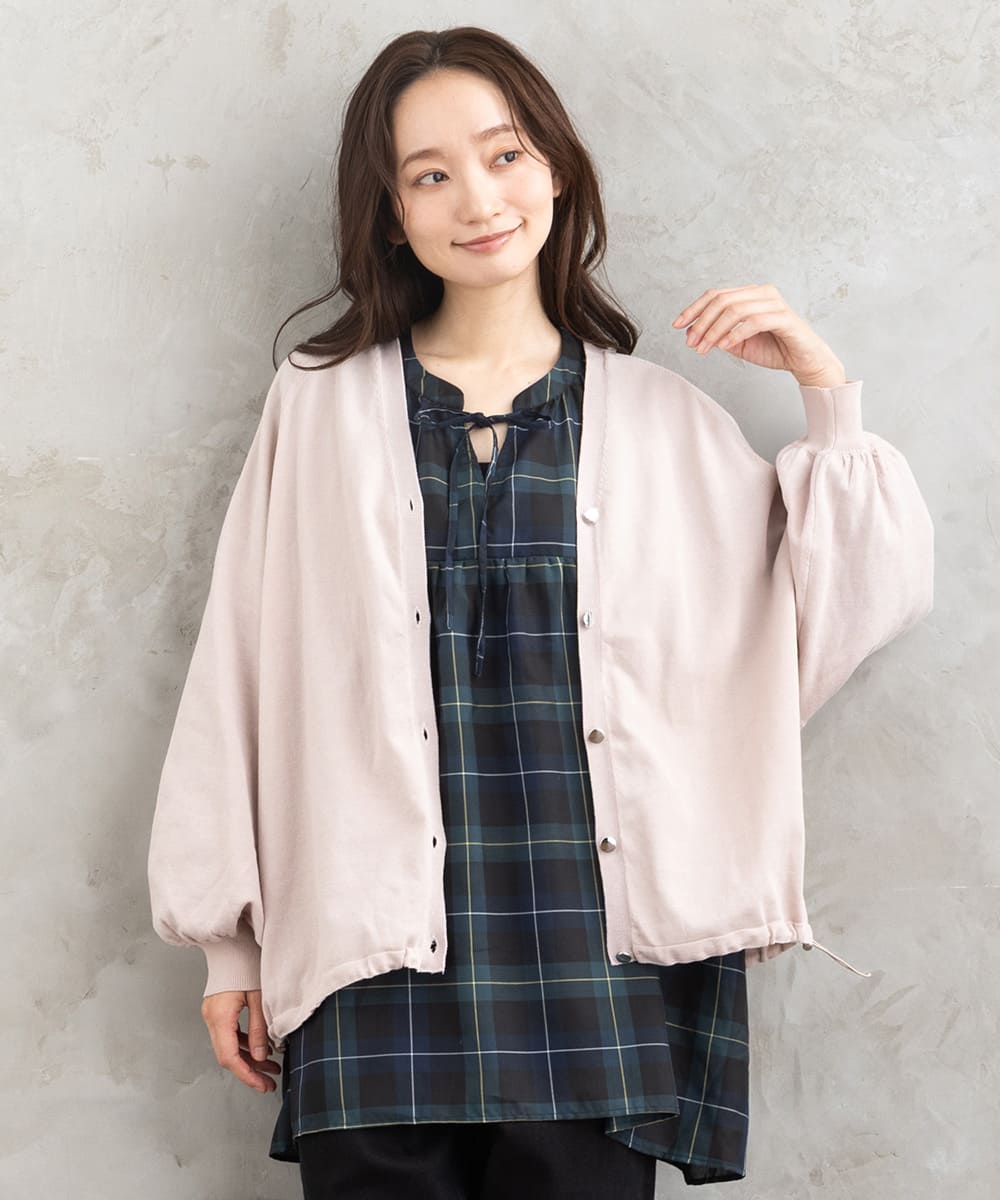 【sabstreet bis】【web限定】15号(3L) ドロストヘムニットカーディガン