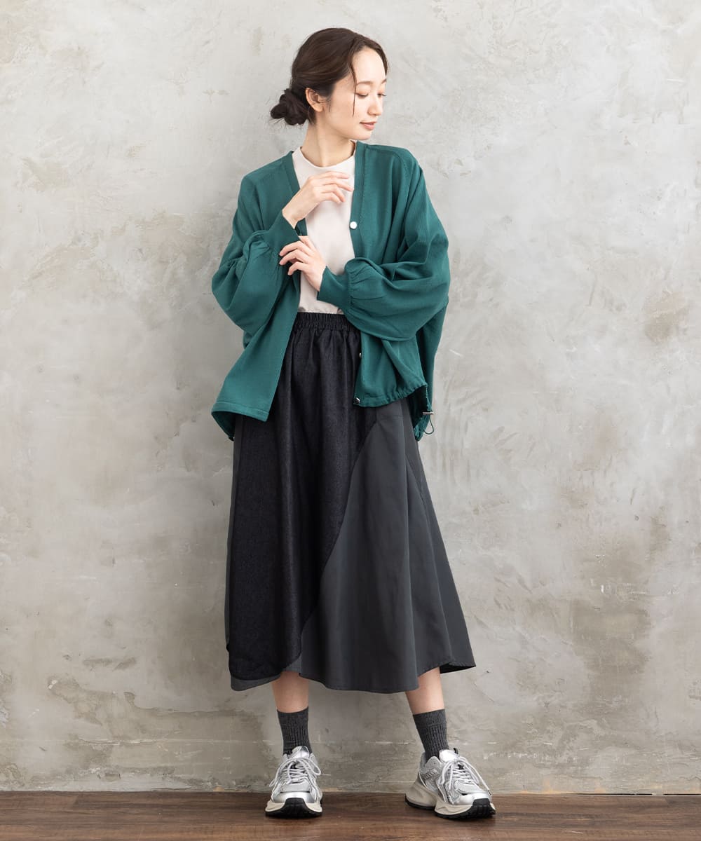 【sabstreet bis】【web限定】15号(3L) ドロストヘムニットカーディガン