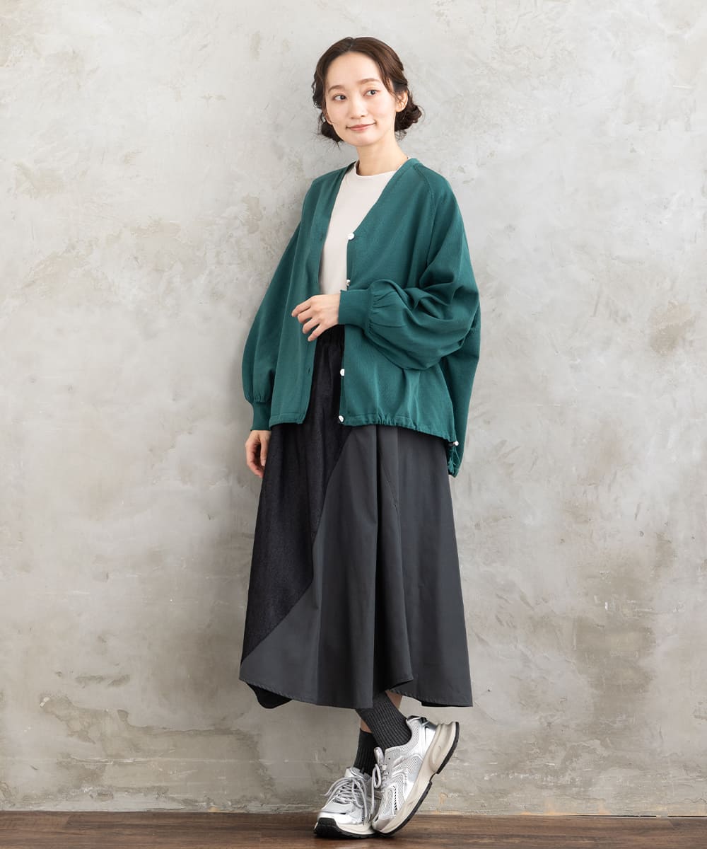 【sabstreet bis】【web限定】15号(3L) ドロストヘムニットカーディガン