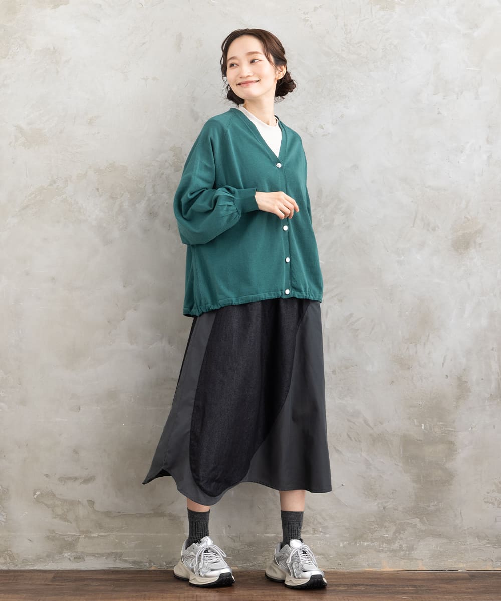 【sabstreet bis】【web限定】15号(3L) ドロストヘムニットカーディガン