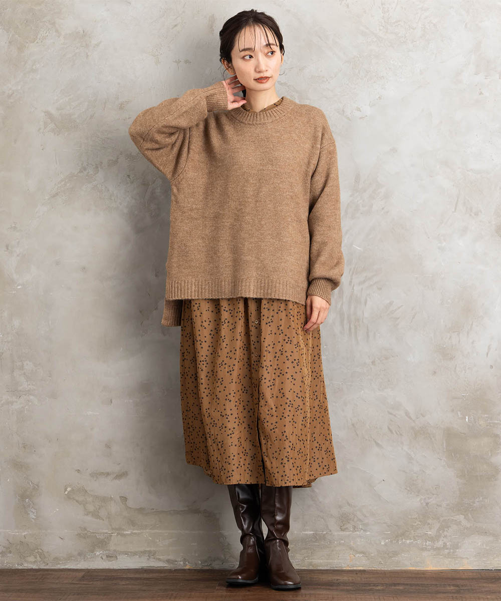 【sabstreet bis】【web限定】ヤクタッチクルーネックニット