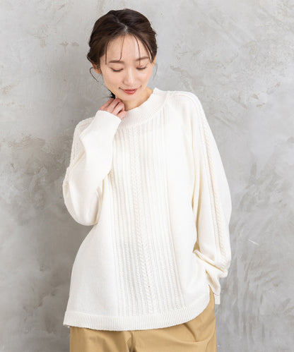 【sabstreet bis】【web限定】 Aラインケーブルニットプルオーバー【先行予約】