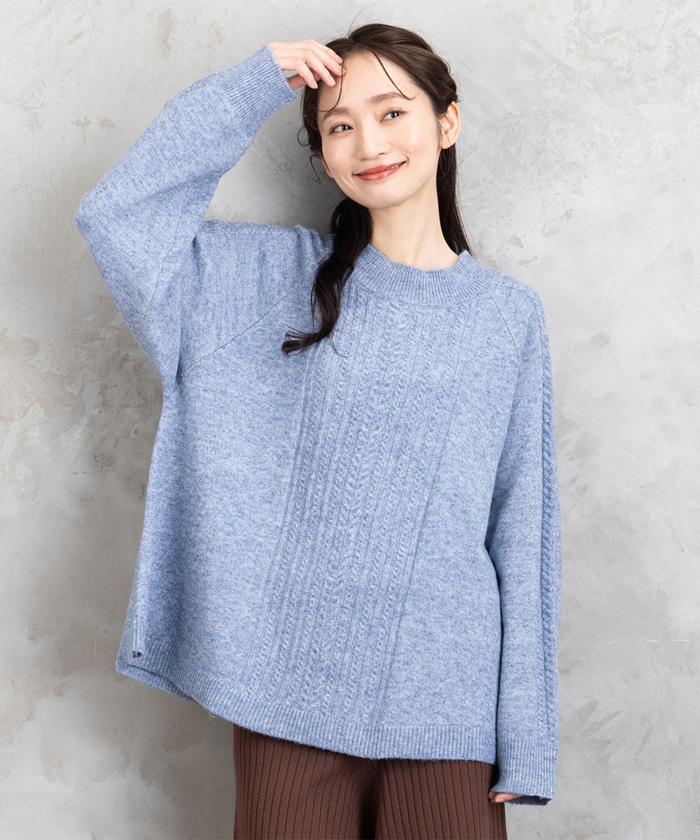 【sabstreet bis】【web限定】 Aラインケーブルニットプルオーバー【先行予約】