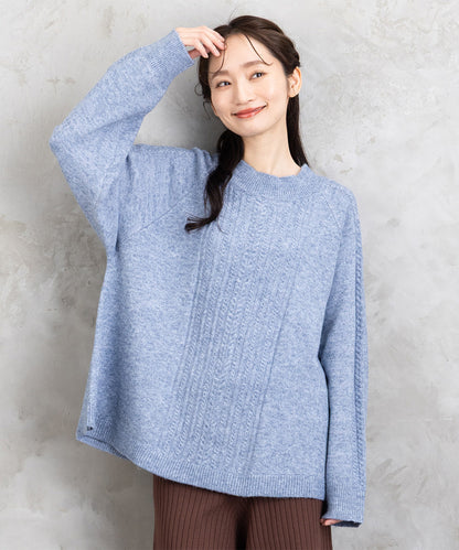 【sabstreet bis】【web限定】 Aラインケーブルニットプルオーバー【先行予約】