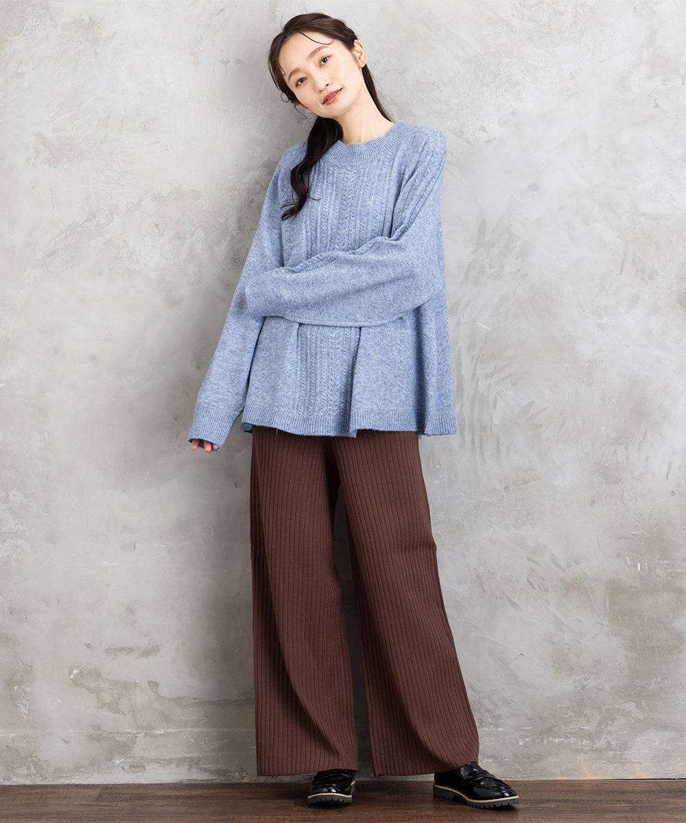 【sabstreet bis】【web限定】 Aラインケーブルニットプルオーバー【先行予約】