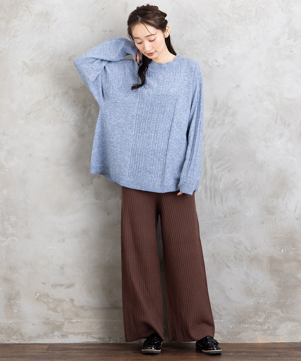 【sabstreet bis】【web限定】 Aラインケーブルニットプルオーバー【先行予約】