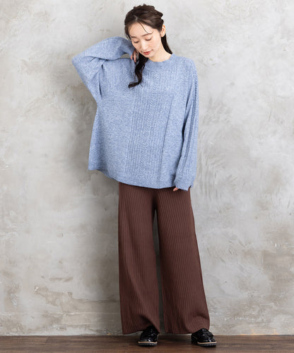 【sabstreet bis】【web限定】 Aラインケーブルニットプルオーバー【先行予約】