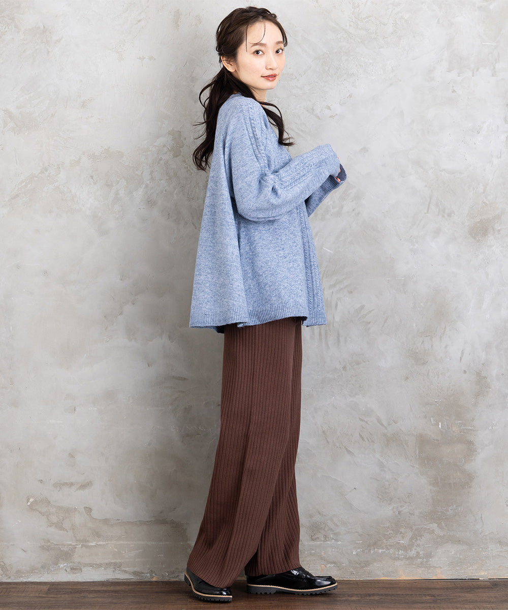 【sabstreet bis】【web限定】 Aラインケーブルニットプルオーバー【先行予約】