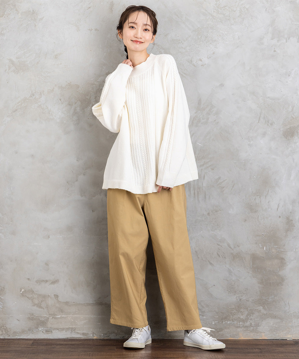 【sabstreet bis】【web限定】 Aラインケーブルニットプルオーバー【先行予約】