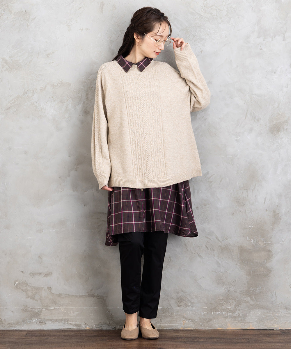 【sabstreet bis】【web限定】 Aラインケーブルニットプルオーバー【先行予約】