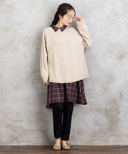 【sabstreet bis】【web限定】 Aラインケーブルニットプルオーバー【先行予約】