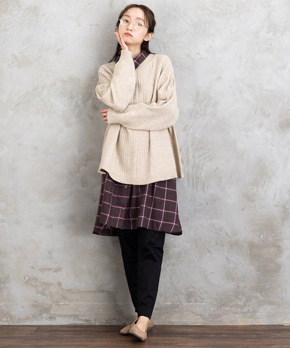 【sabstreet bis】【web限定】 Aラインケーブルニットプルオーバー【先行予約】