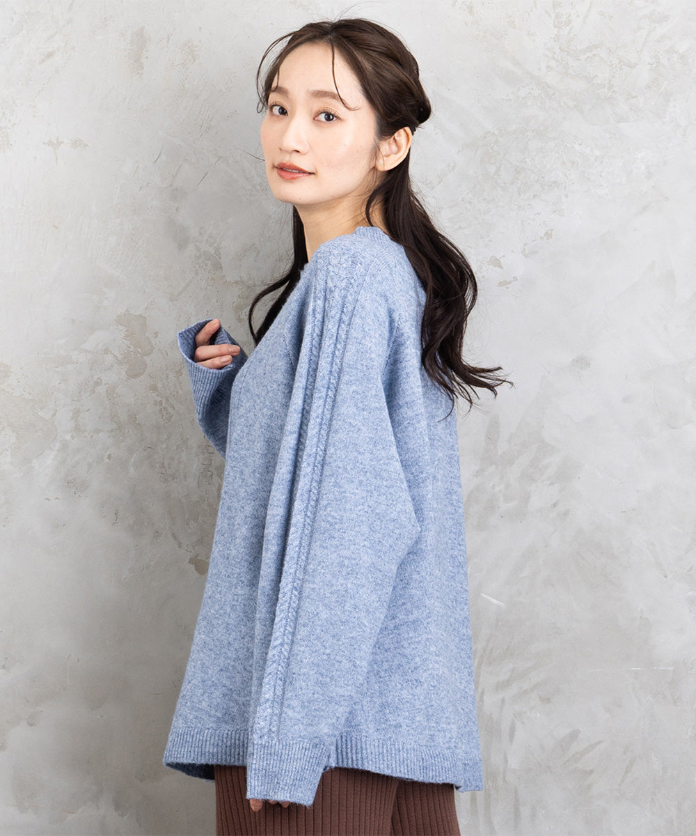 【sabstreet bis】【web限定】 Aラインケーブルニットプルオーバー【先行予約】