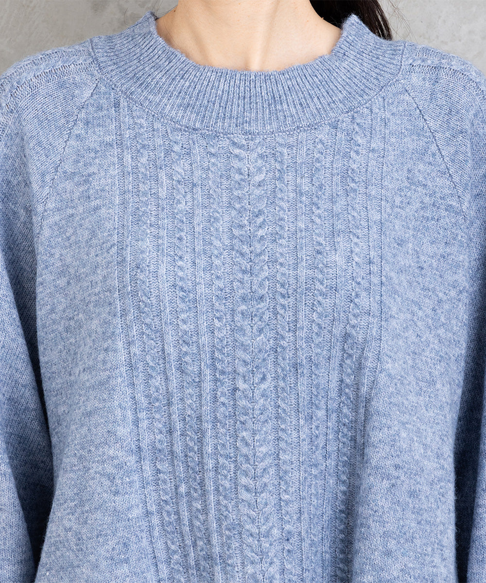 【sabstreet bis】【web限定】 Aラインケーブルニットプルオーバー【先行予約】