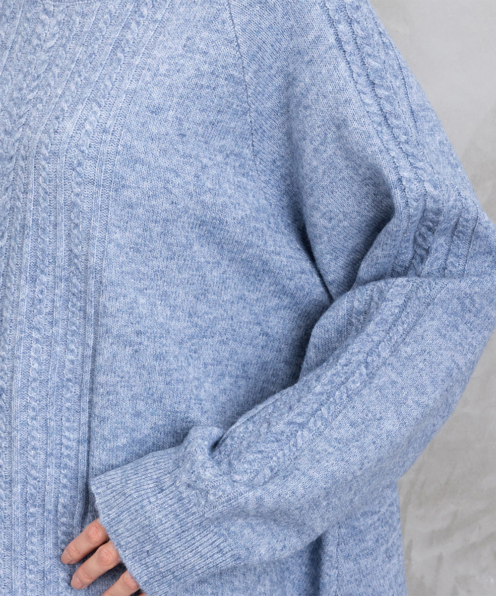 【sabstreet bis】【web限定】 Aラインケーブルニットプルオーバー【先行予約】