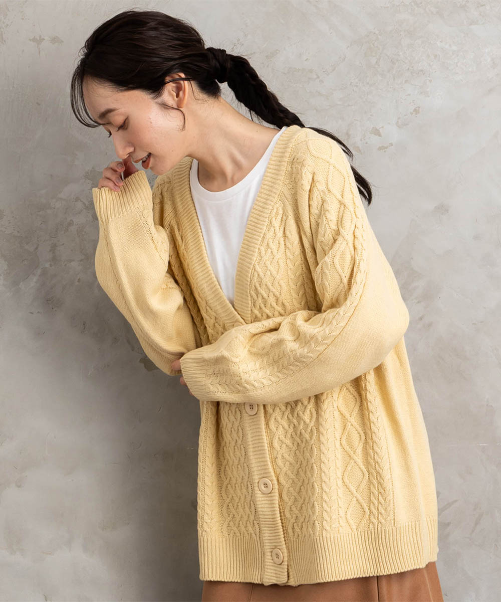 【sabstreet bis】【web限定】5Gケーブル柄アンサンブルニット