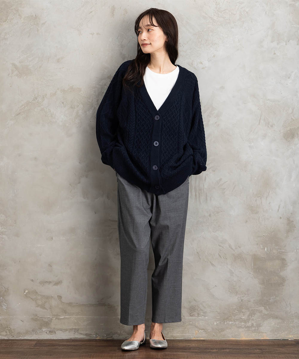 【sabstreet bis】【web限定】5Gケーブル柄アンサンブルニット