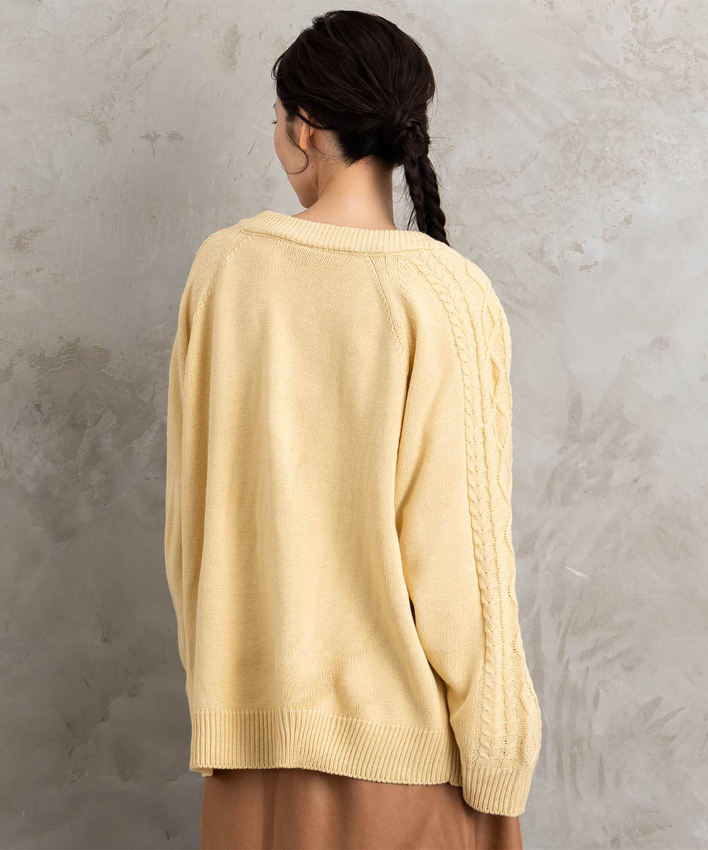 【sabstreet bis】【web限定】5Gケーブル柄アンサンブルニット