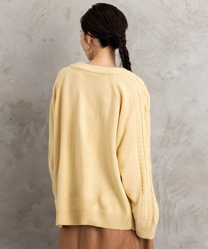 【sabstreet bis】【web限定】5Gケーブル柄アンサンブルニット