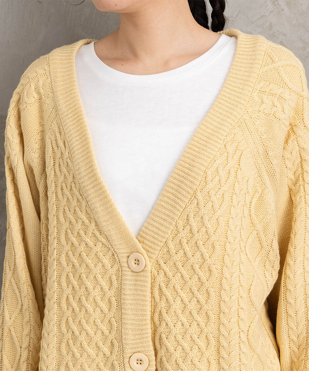 【sabstreet bis】【web限定】5Gケーブル柄アンサンブルニット