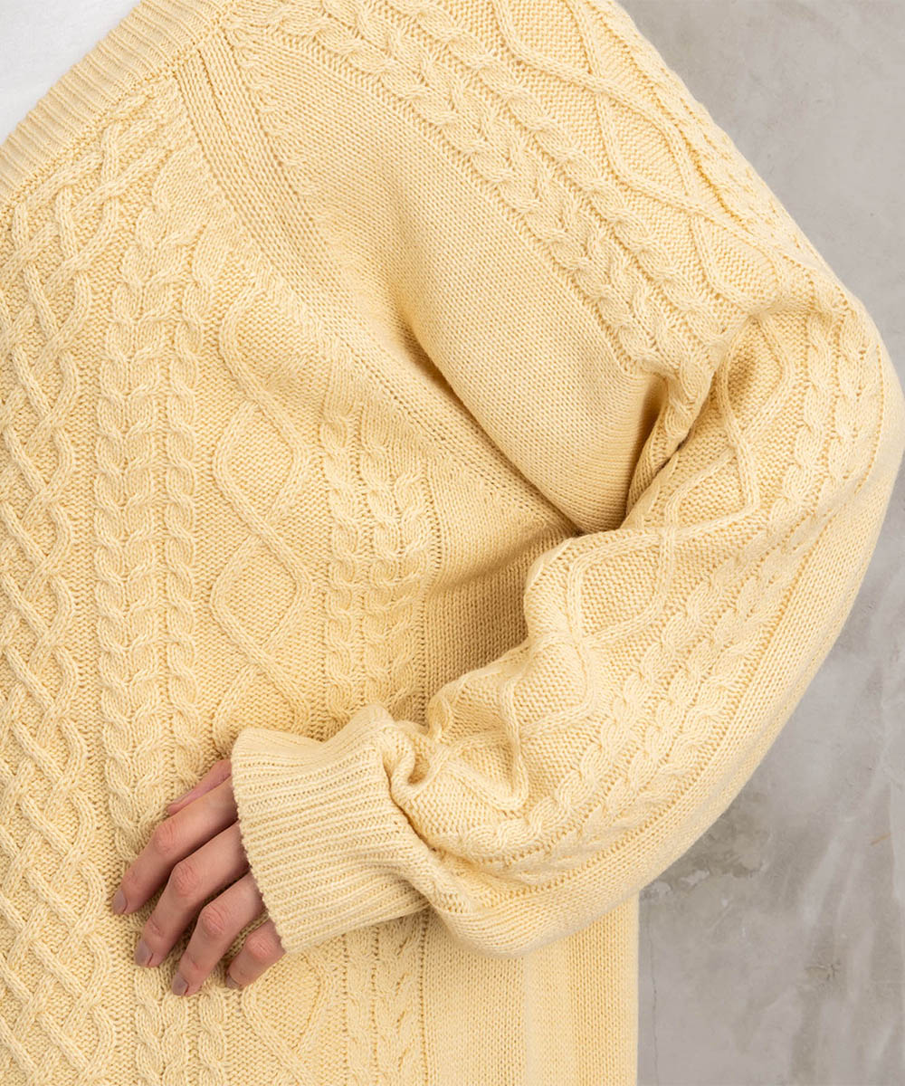 【sabstreet bis】【web限定】5Gケーブル柄アンサンブルニット