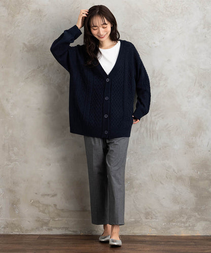 【sabstreet bis】【web限定】5Gケーブル柄アンサンブルニット