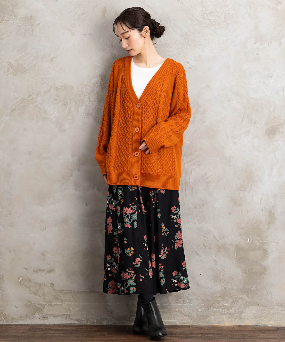 【sabstreet bis】【web限定】5Gケーブル柄アンサンブルニット