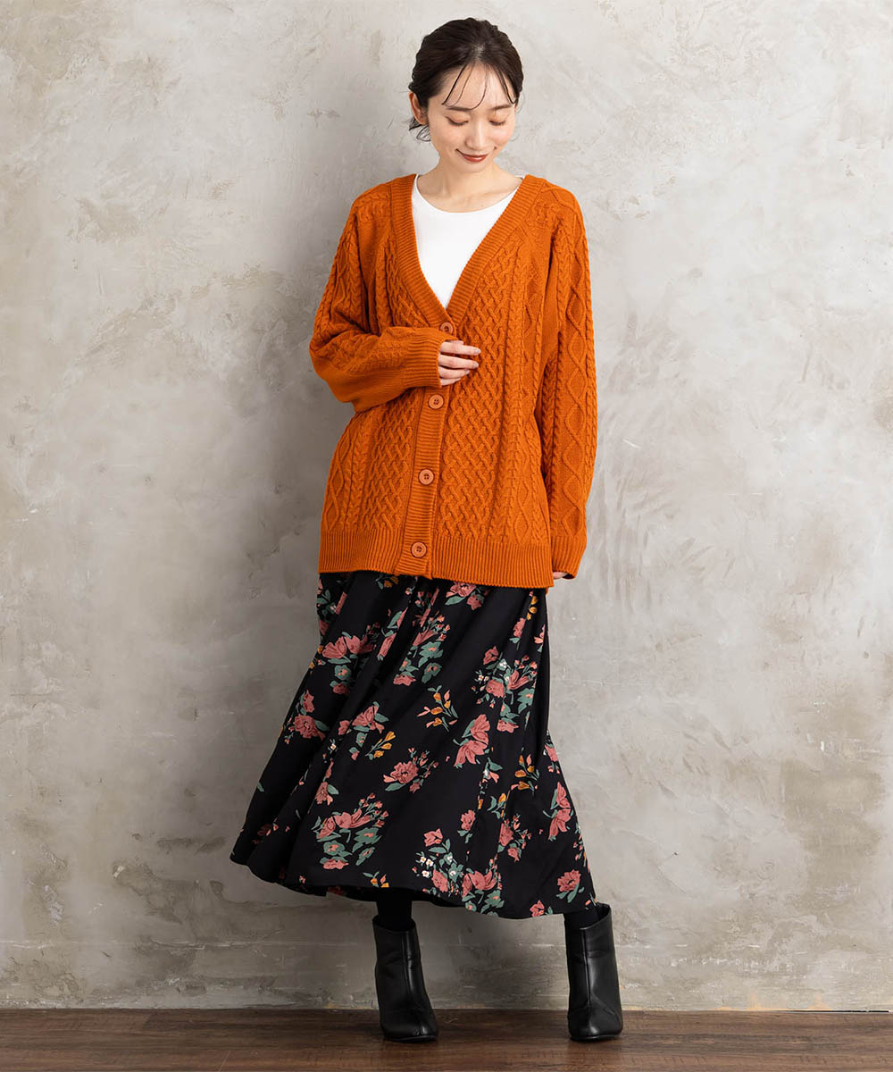 【sabstreet bis】【web限定】5Gケーブル柄アンサンブルニット