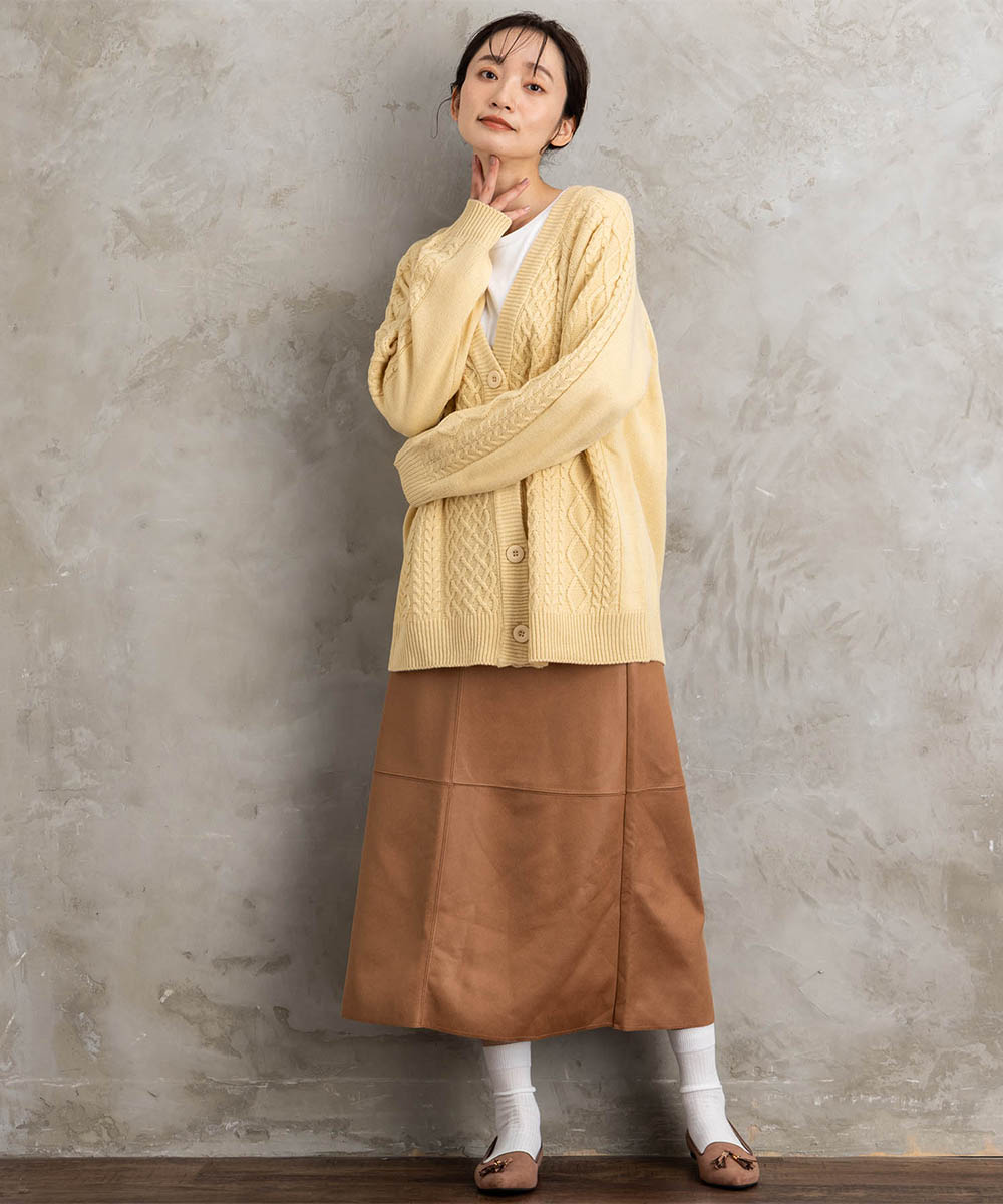 【sabstreet bis】【web限定】5Gケーブル柄アンサンブルニット