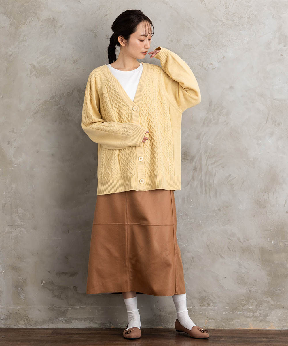 【sabstreet bis】【web限定】5Gケーブル柄アンサンブルニット