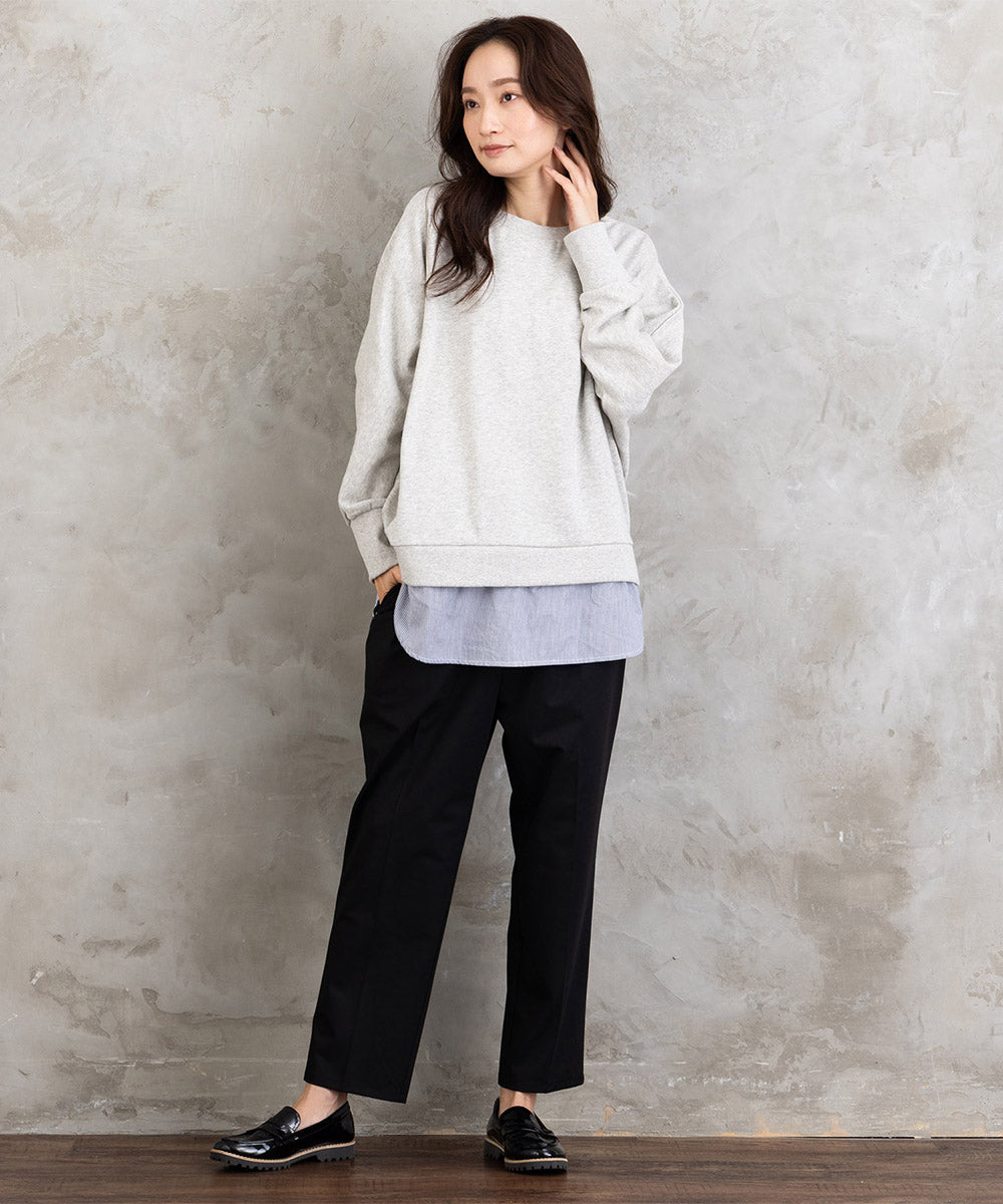 【sabstreet bis】【web限定】シャツレイヤードスウェット