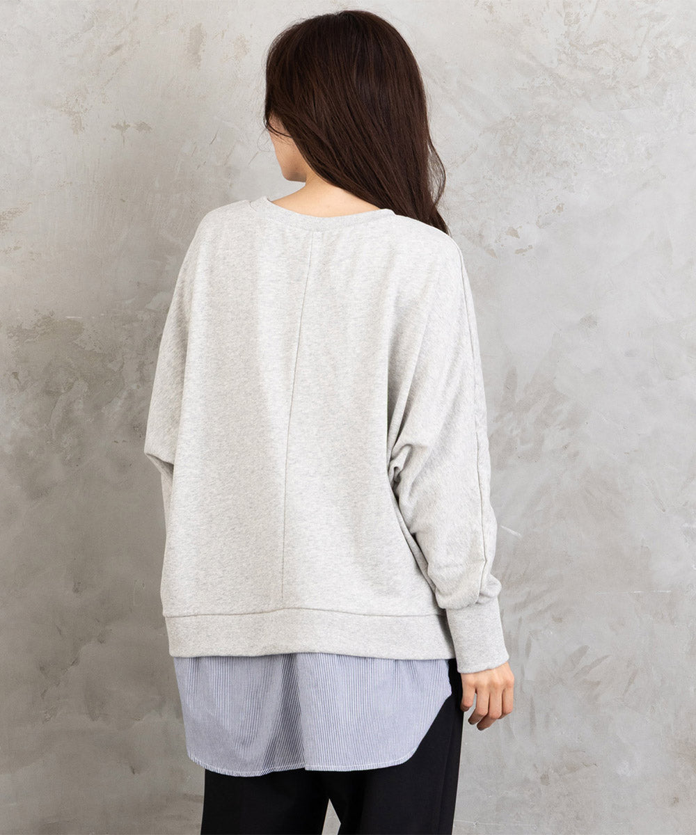 【sabstreet bis】【web限定】シャツレイヤードスウェット