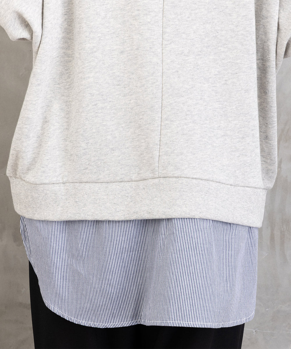 【sabstreet bis】【web限定】シャツレイヤードスウェット