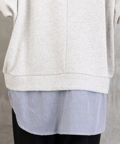 【sabstreet bis】【web限定】シャツレイヤードスウェット