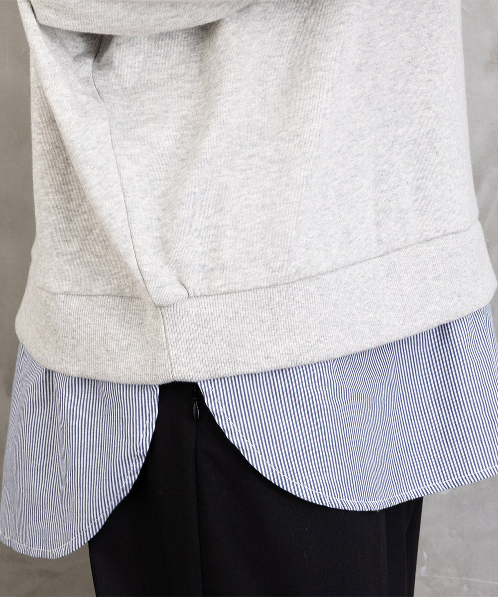 【sabstreet bis】【web限定】シャツレイヤードスウェット