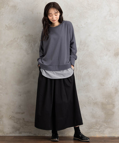 【sabstreet bis】【web限定】シャツレイヤードスウェット