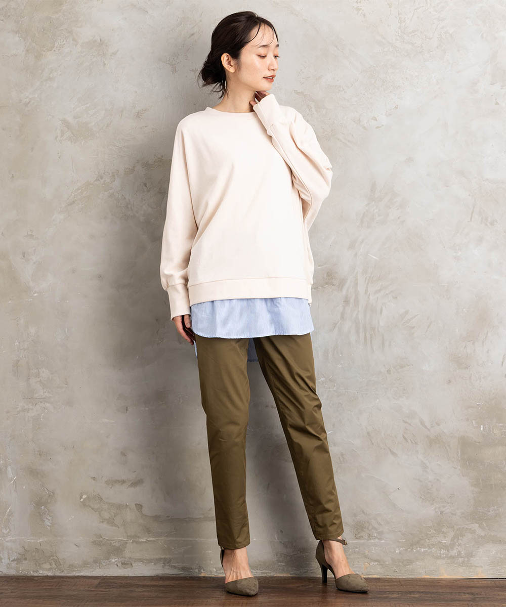 【sabstreet bis】【web限定】シャツレイヤードスウェット