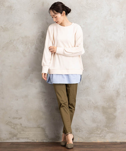 【sabstreet bis】【web限定】シャツレイヤードスウェット