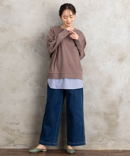 【sabstreet bis】【web限定】シャツレイヤードスウェット